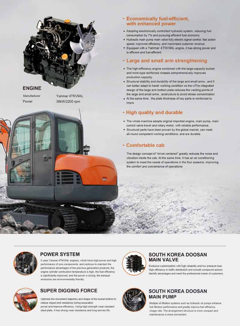 Excavadora de 6 toneladas Excavadora de 6 toneladas